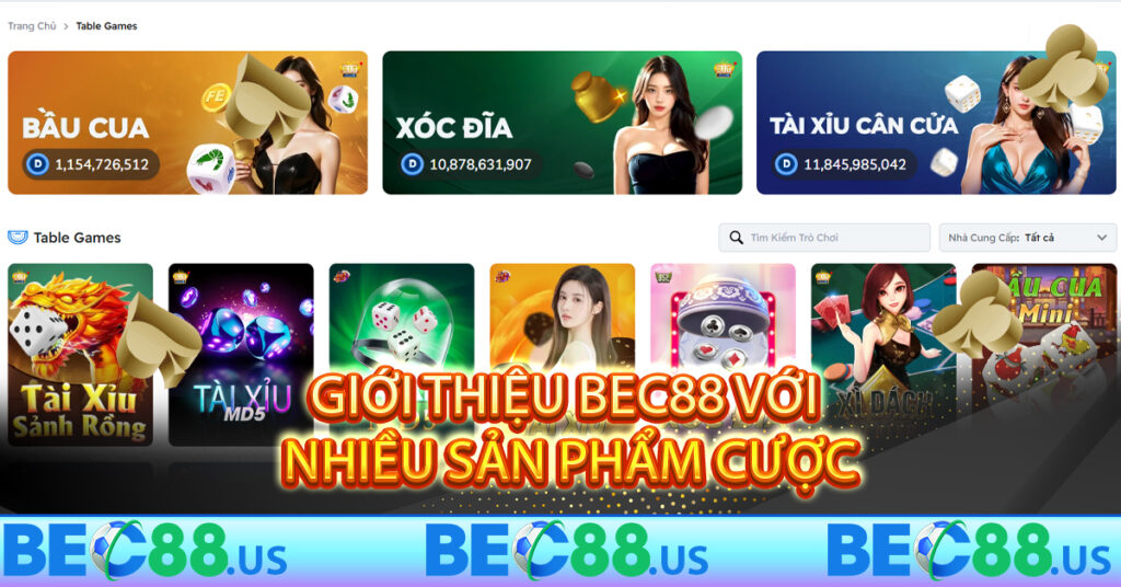 Giới thiệu Bec88 với nhiều sản phẩm cược