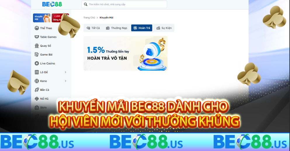 Khuyến mãi BEC88 dành cho hội viên mới với thưởng khủng
